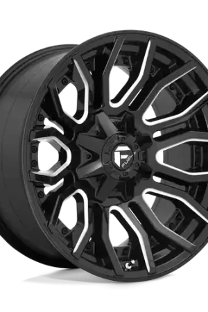 Final Sale Fuel 1PC D711 RAGE 8X165.1 20X10 -18 GLOSS BLACK MILLED