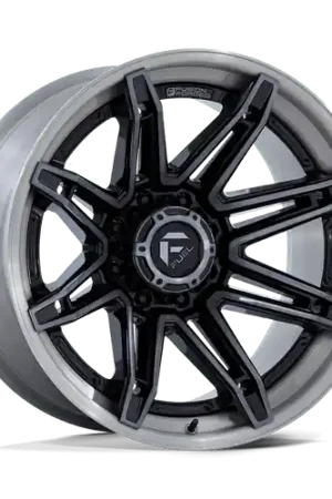 Fuel 1PC FC401 BRAWL 8X170 22x12 -44 GLOSS BLACK WITH BRUSHED GRAY TINT FACE & LIP Discount