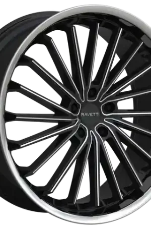 RAVETTI M14 5X114.3 20x8.5 +38 BLACK AND MILLED STAINLESS LIP Free Returns