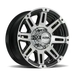 Ultra 226U Machine Trailer 8x165.1 16x6.5 +0 Gloss Black w/Machined Face Trusted Brand