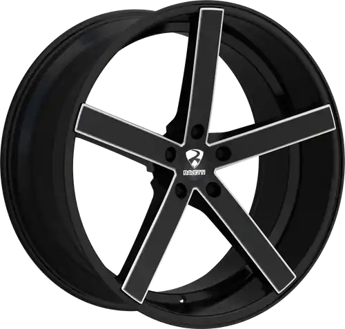 Free Delivery RAVETTI M1 5X114.3 22x8.5 +38 BLACK AND MILLED