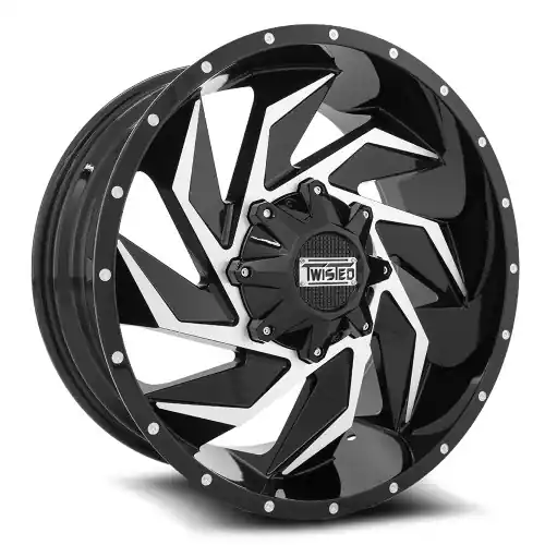 Twisted Off-Road T-27 Vixon 6x135/6x139.7 24x14 -76 Gloss Black & Machined Wholesale