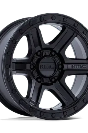 Modern KMC KM551 OUTRUN 6X135 18x9 +18 MATTE BLACK WITH GLOSS BLACK LIP