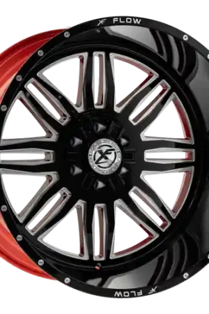 Deal XFX Flow XFX-303 5x127/5x139.7 26x12 -44 Gloss Black & Milled With Red Inner