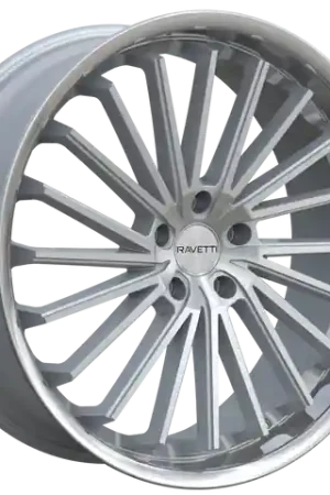 RAVETTI M14 5X120 22x9 +40 SILVER BRUSHED STAINLESS LIP Hot Picks