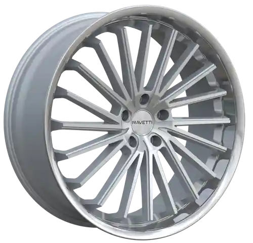 RAVETTI M14 5X120 22x9 +40 SILVER BRUSHED STAINLESS LIP Hot Picks