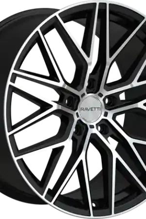 RAVETTI M16 5X114.3 22x10.5 +42 SATIN BLACK MACHINED No Minimum Order