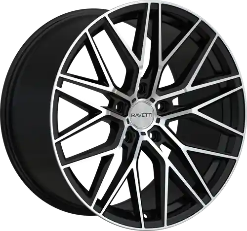 RAVETTI M16 5X114.3 22x10.5 +42 SATIN BLACK MACHINED No Minimum Order