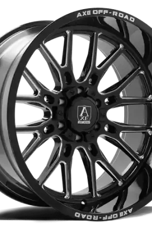 Exclusive Axe ATLAS 8x165 22X10 -19 GLOSS BLACK MILLED