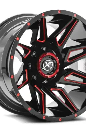 XF Off-Road XF-218 5x127/5x139.7 22x12 -44 Gloss Black & Red Milled Best Seller