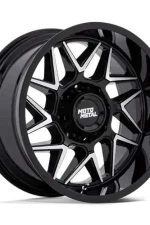 Moto Metal MO812 TURBINE 8X165.1 20x9 +1 GLOSS BLACK W/ MACHINED FACE Special Offer