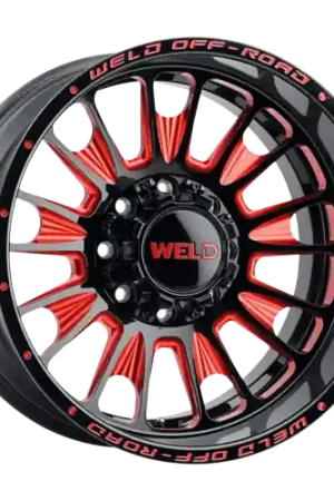 Price Cut WELD Off-Road Scorch 5x127 22x12 -44 Gloss Black/Milled RED