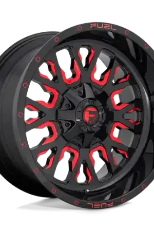 Fuel 1PC D612 STROKE 8X170 20X9 +1 GLOSS BLACK RED TINTED CLEAR One Day Deal