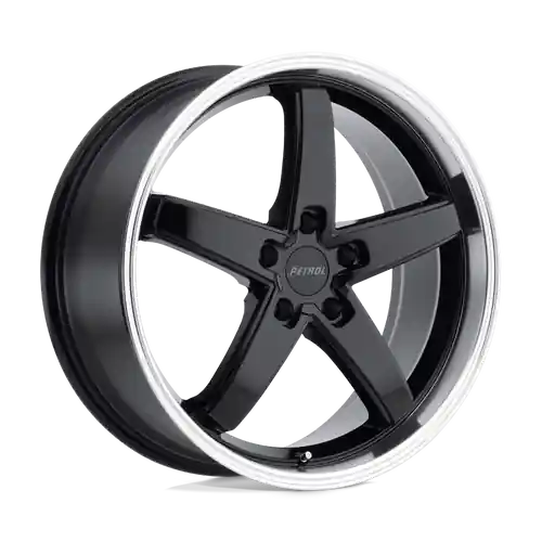 Today Only Petrol P1B 5X108 17X8 +40 GLOSS BLACK W/ MACHINED CUT LIP