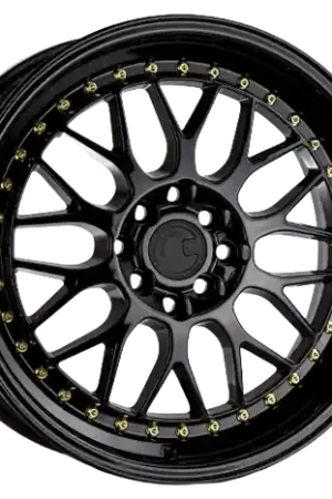 Aodhan AH02 4x100 / 4x114.3 17x8+35 Gloss Black ( Gold Rivet) Same Day Shipping