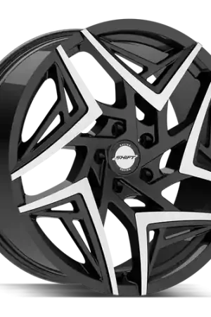 Trusted Brand Shift Valve 5x114.3 20x8.5 +35 Gloss Black Machined Tips