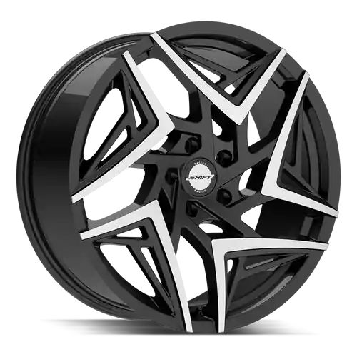 Trusted Brand Shift Valve 5x114.3 20x8.5 +35 Gloss Black Machined Tips
