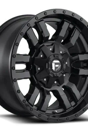 Fuel 1PC D596 SLEDGE 6X114.3/6X120 18X8 +35 MATTE BLACK GLOSS BLACK LIP Certified