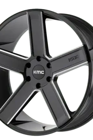 Certified KMC KM702 DUECE 6X139.7 24X9.5 +15 SATIN BLACK MILLED