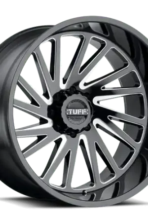 Tuff T2A 8X165.1 26X14 -72 GLOSS BLACK W/ MILLED SPOKES Direct From Manufacturer