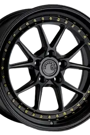 Aodhan DS08 5x120 18x8.5+35 Gloss Black W /Gold Rivets No Minimum Order