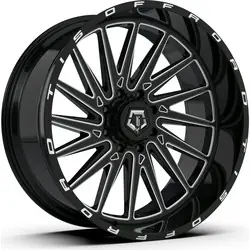 TIS 547BM 8X170 22x10 +10 Gloss Black w/Milled Accents Worldwide Shipping