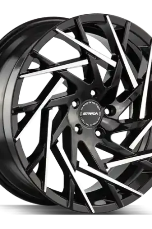 Modern Strada Nido 5x112 20x8.5 +35 Gloss Black Machined Tips