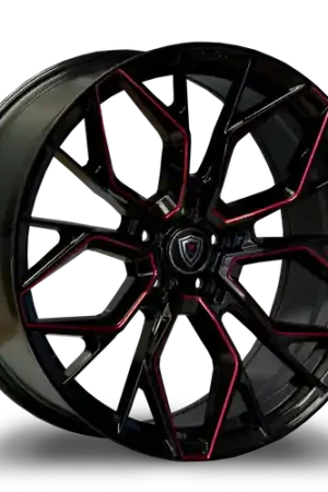 Hassle-Free Returns MARQUEE WHEELS M1004 5x115 20x9+15 GLOSS BLACK / RED MILLED