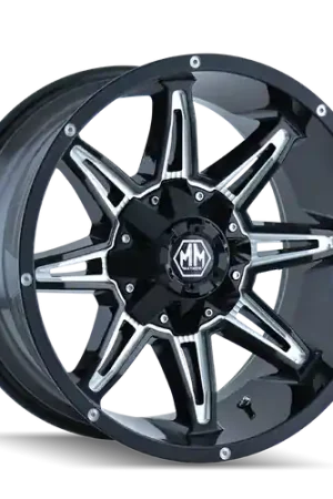 Mayhem Rampage 8090 8x180 20x10-25 Black/Milled Spokes Modern