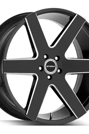 Strada Coda Blank 26x10 +15 Gloss Black Milled Low Price