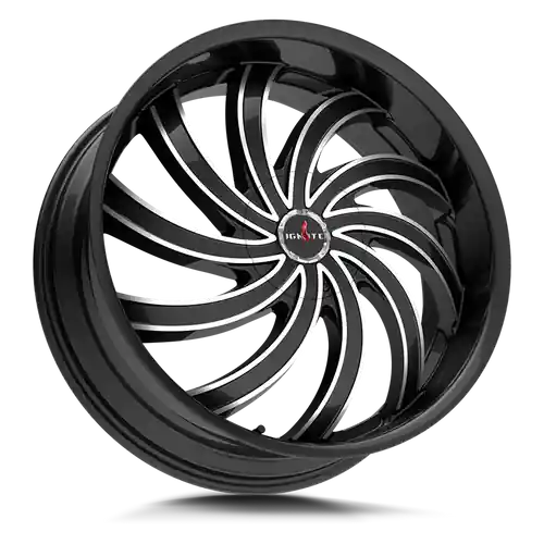 Ignite Flame 5x127/5x139.7 24x9.5 +18 Gloss Black Milled Trending