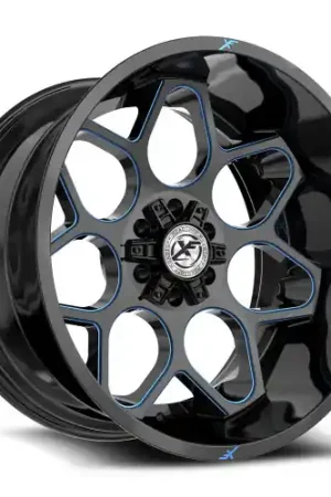 XF Off-Road XF-233 6x135/6x139.7 20x10 -24 Gloss Black & Blue Milled Special Discount
