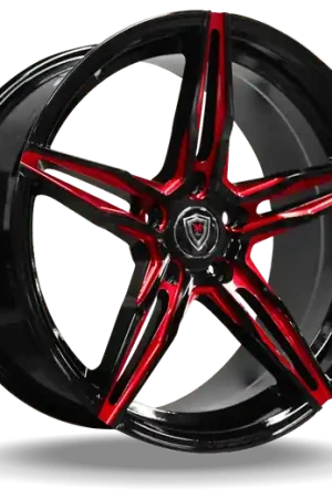 MARQUEE WHEELS M8888 5x115 18x9+15 BLACK / RED MILLING Price Drop