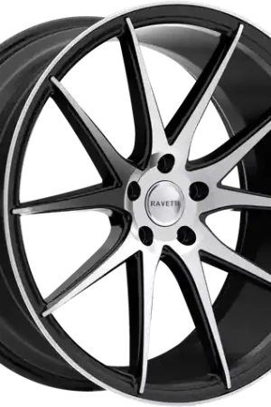 Weekend Sale RAVETTI M11 5X114.3 22x10 +45 SATIN BLACK MACHINED