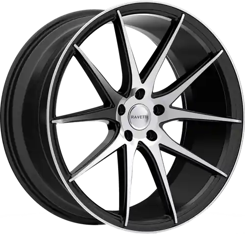 Weekend Sale RAVETTI M11 5X114.3 22x10 +45 SATIN BLACK MACHINED