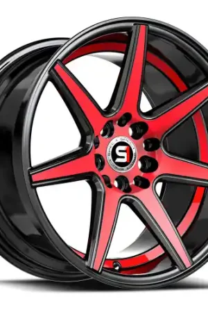 Spec-1 SP-73 5x114.3/5x120 18x8 +38 Gloss Black Red Machined & Undercut High Quality