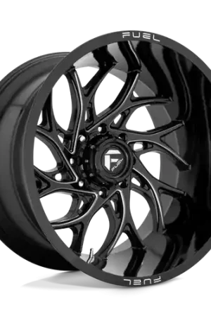 Fuel 1PC D741 RUNNER 8X180 24X12 -44 GLOSS BLACK MILLED Cheap