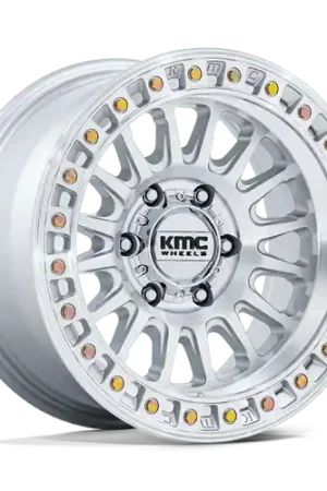 KMC KM552 IMS 8X170 20x9 +18 GLOSS SILVER W/ MACHINED FACE Money Back Guarantee