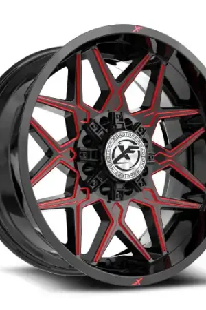 XF Off-Road XF-238 8x165.1/8x170 20x10 -24 Gloss Black & Red Milled Buy Direct
