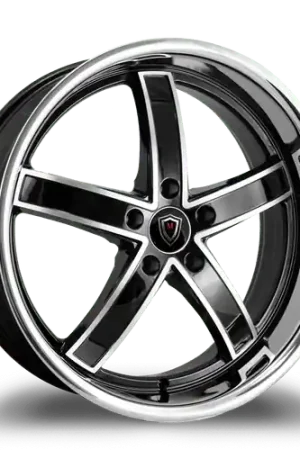 MARQUEE WHEELS M5330A 5x114.3 22x10.5+40 BLACK / MACHINED/STAINLESS LIP Fresh Stock