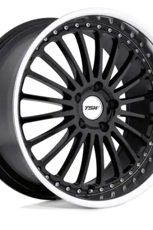 Direct From Factory TSW SILVERSTONE 5X108 17X8 +40 GLOSS BLACK W/ MIRROR CUT LIP