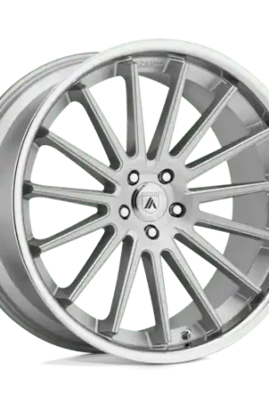 Money Back Guarantee Asanti Black ABL-24 BETA 5X112 22X10.5 +35 BRUSHED SILVER W/ CHROME LIP