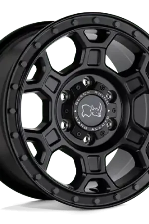 Luxury Black Rhino MIDHILL 6X130 17X8 +45 MATTE BLACK W/ GUNMETAL BOLTS