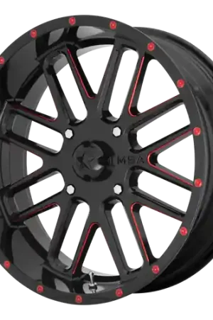 Hot Picks MSA Offroad Wheels M35 BANDIT 4X156 22X7 +0 GLOSS BLACK MILLED WITH RED TINT