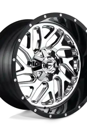 While Supplies Last Fuel 2PC D211 TRITON 6X135/6X139.7 22X14 -70 CHROME PLATED GLOSS BLACK LIP