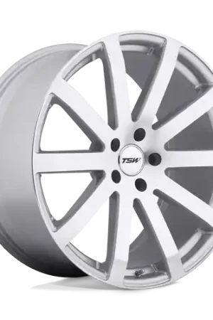 Top Rated TSW BROOKLANDS 5X112 17X8 +32 SILVER W/ MIRROR-CUT FACE