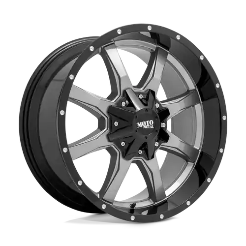 Moto Metal MO970 5X114.3 18X9 +18 GLOSS GRAY CENTER GLOSS BLACK LIP Free Returns