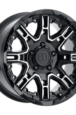 Level 8 SLINGSHOT 8X170 20X9 +0 GLOSS BLACK W/ MACHINED FACE Exclusive