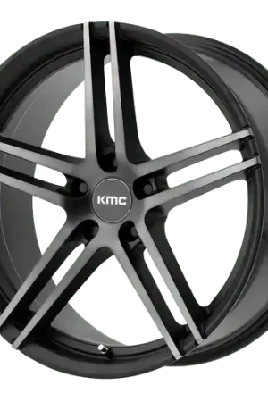 KMC KM703 MONOPHONIC 5X114.3 19X9.5 +45 SATIN BLACK TITANIUM BLACK FACE Trusted Brand