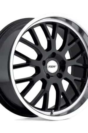 TSW TREMBLANT 5X114.3 18X8 +20 GLOSS BLACK W/ MIRROR CUT LIP Flash Sale